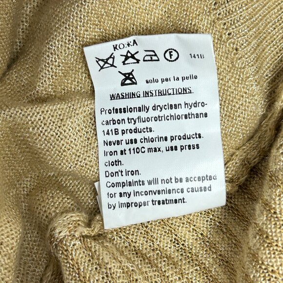 Umberto Bilancioni Sweater Men 52 Linen Blend Leather Pullover Italy Vintage Top - Picture 16 of 16